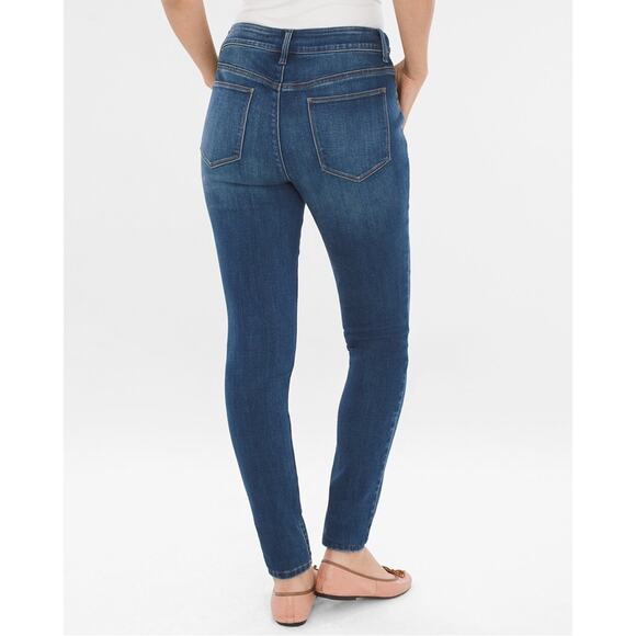 Chico's Denim Skinny Leg Jeggings Dark Wash Size 0 [U.S. Size 4] Classic Grandma - Picture 4 of 14